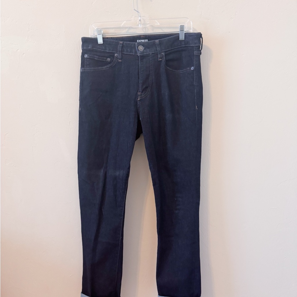 Express Men's Dark Blue Slim Jeans